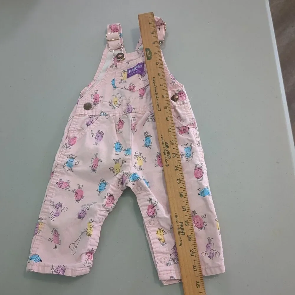 Vintage OshKosh B'Gosh overalls 6-9 Months Baby Buggy Ballons Finger Print peopl